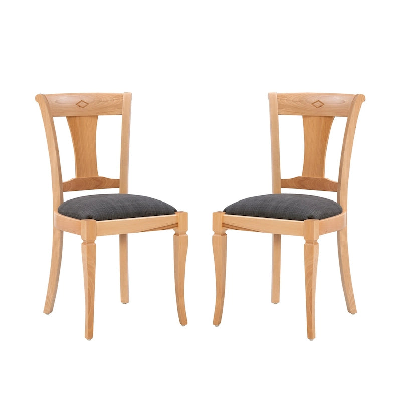 Chaise de salle à manger en bois massif (lot de 2)