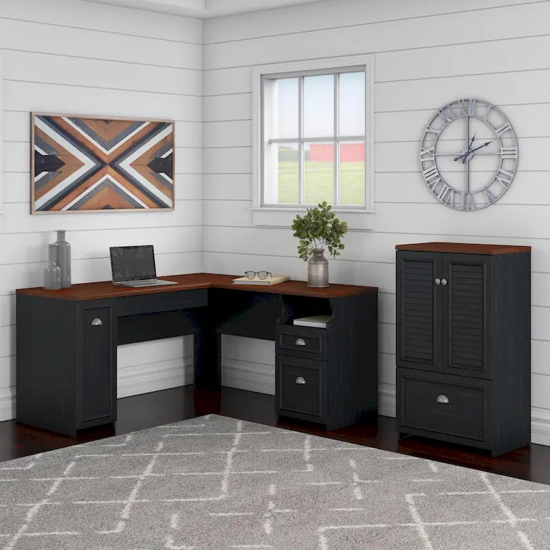 Bureau d'angle et meuble de rangement 60 W par