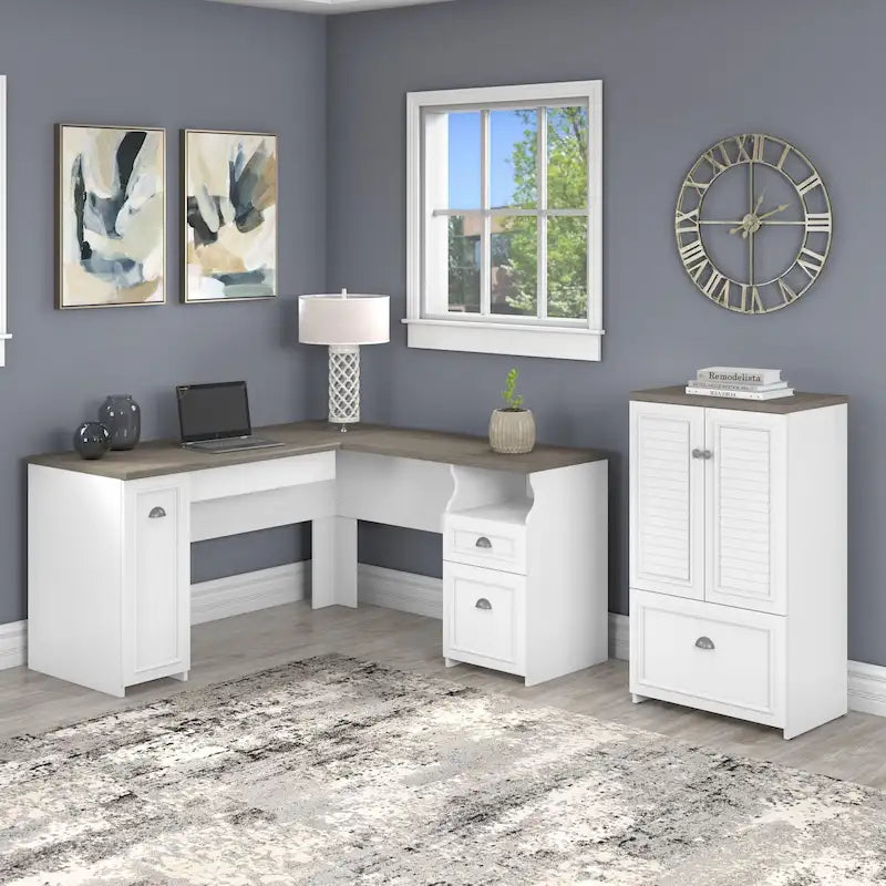 Bureau d'angle et meuble de rangement 60 W par