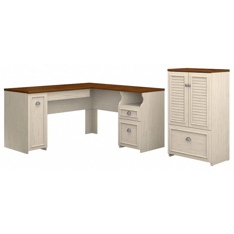 Bureau d'angle et meuble de rangement 60 W par
