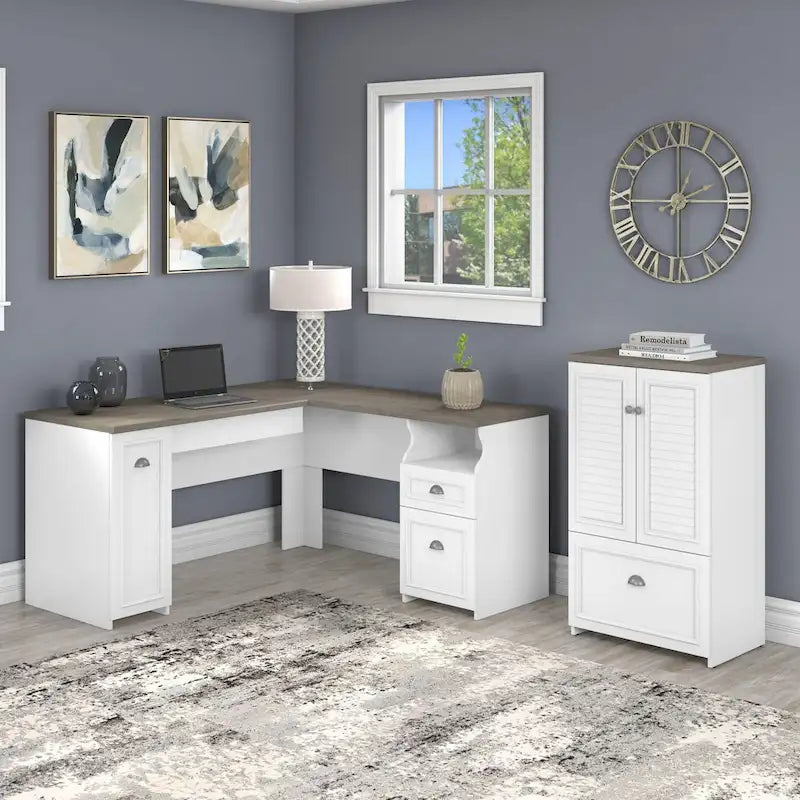 Bureau d'angle et meuble de rangement 60 W par
