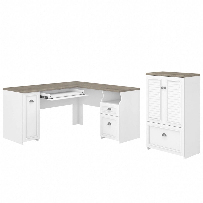 Bureau d'angle et meuble de rangement 60 W par