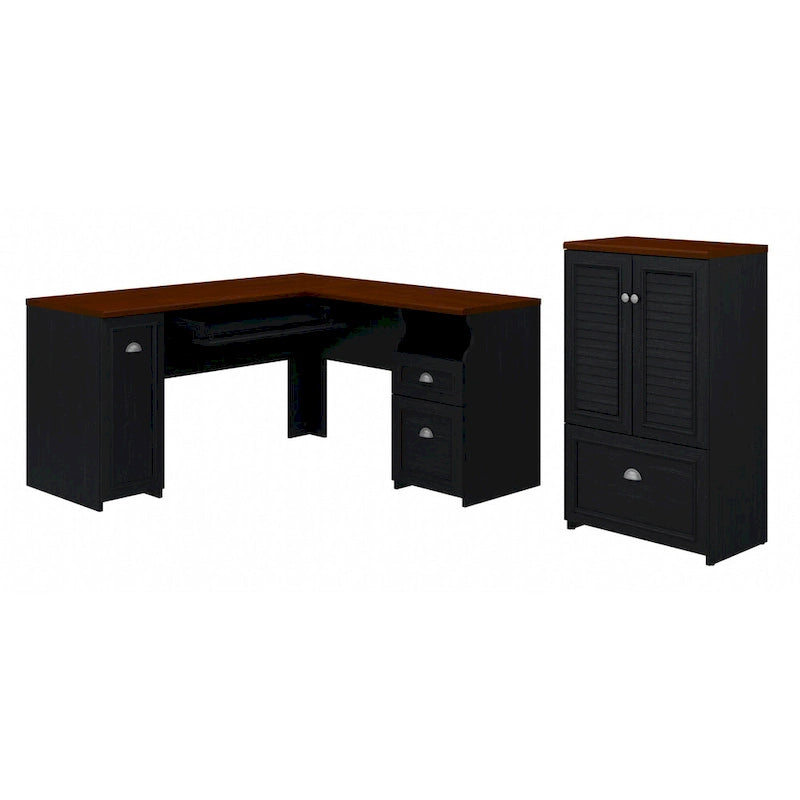 Bureau d'angle et meuble de rangement 60 W par