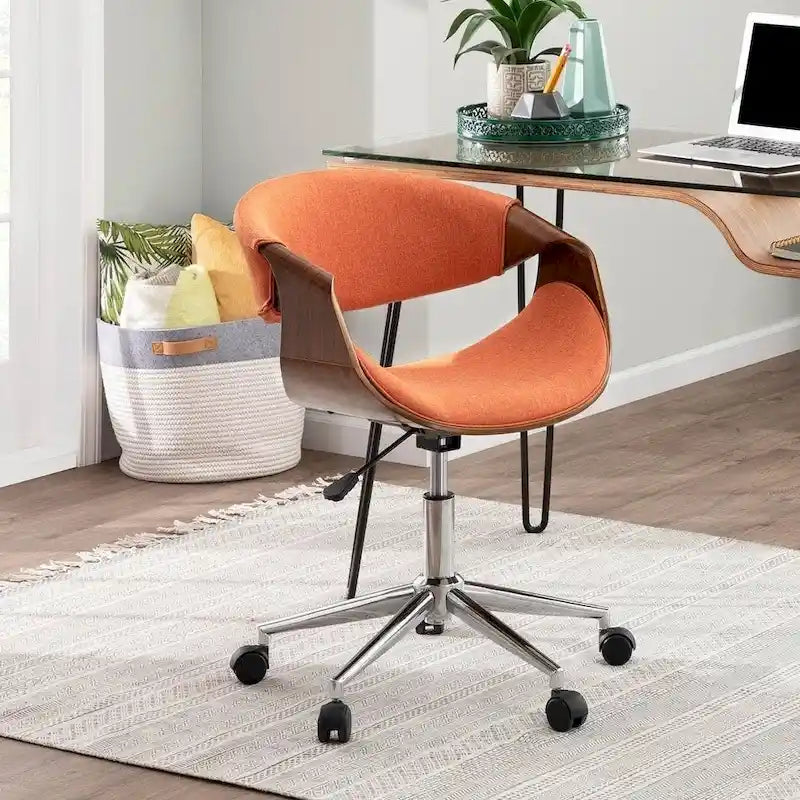 Carson Carrington Kanasen Mid-century Modern Walnut Wood Office Chair - N/A