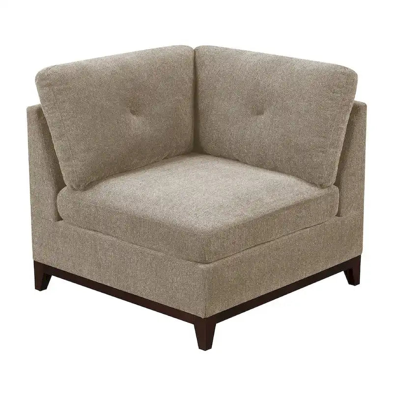 Fabric Corner Wedge with Tufted Back Pillow, Gray