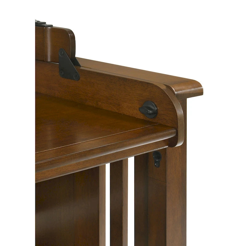 Lit-bureau avec ports USB et prise de courant alternatif, Noyer noir
