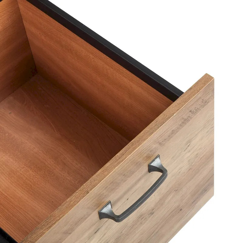 Bureau piédestal de ferme en chêne rustique