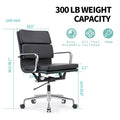 Chaise de Bureau Ergonomique en Cuir PU Réglable avec Coussin Épaissi - N/A
