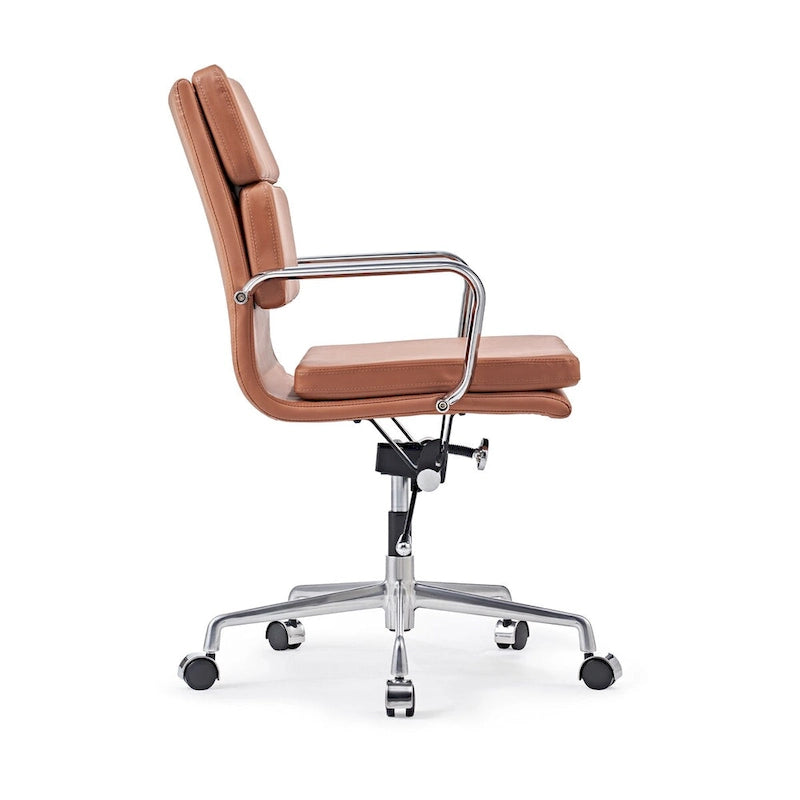 Chaise de Bureau Ergonomique en Cuir PU Réglable avec Coussin Épaissi - N/A