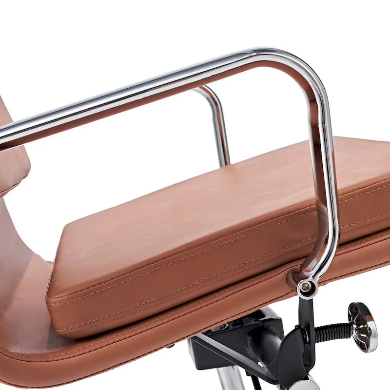 Chaise de Bureau Ergonomique en Cuir PU Réglable avec Coussin Épaissi - N/A