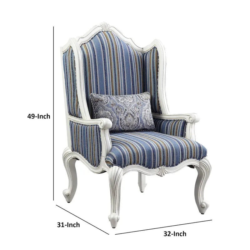 Fauteuil à oreilles avec pieds en résine, bleu