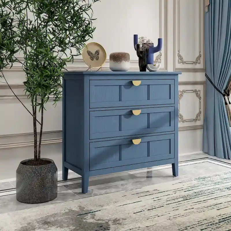 Meuble à 3 tiroirs, Mobilier américain, Convient pour chambre, salon, bureau