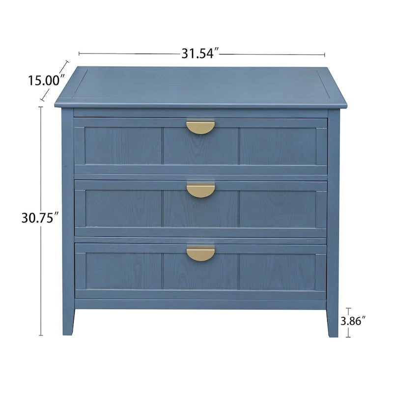 Meuble à 3 tiroirs, Mobilier américain, Convient pour chambre, salon, bureau