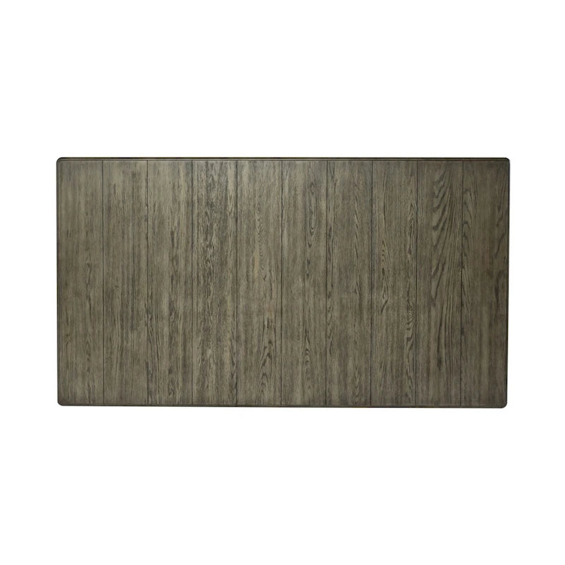 Table à pieds rectangulaires blanc antique et gris patiné
